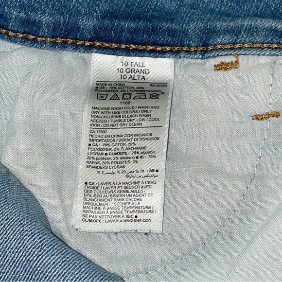 Old Navy Blue Denim Jeans Super Skinny Light Wash High Rise Size 10 Tall - Picture 5 of 5